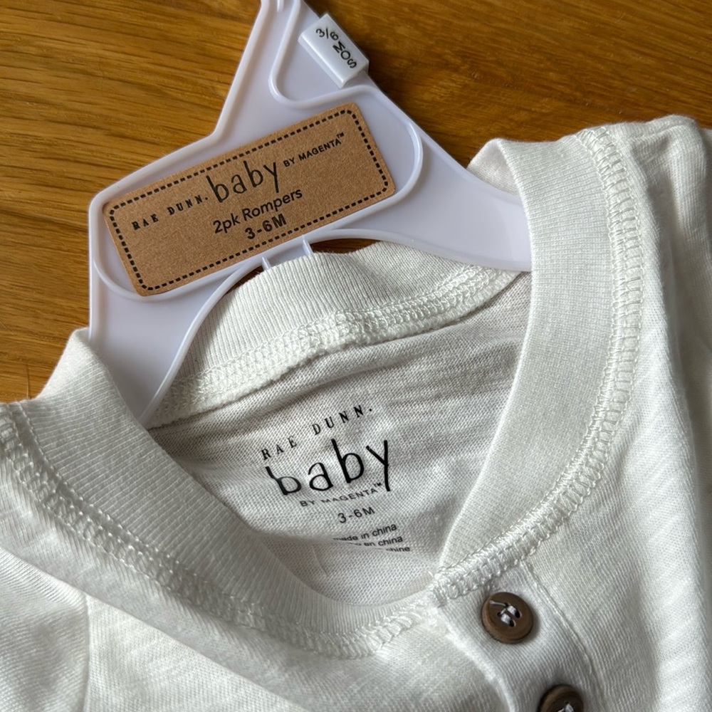 NET Rae Dunn Baby Boy 3-6 Months "Daddy's Rookie" Baseball Rompers - Picture 6 of 9